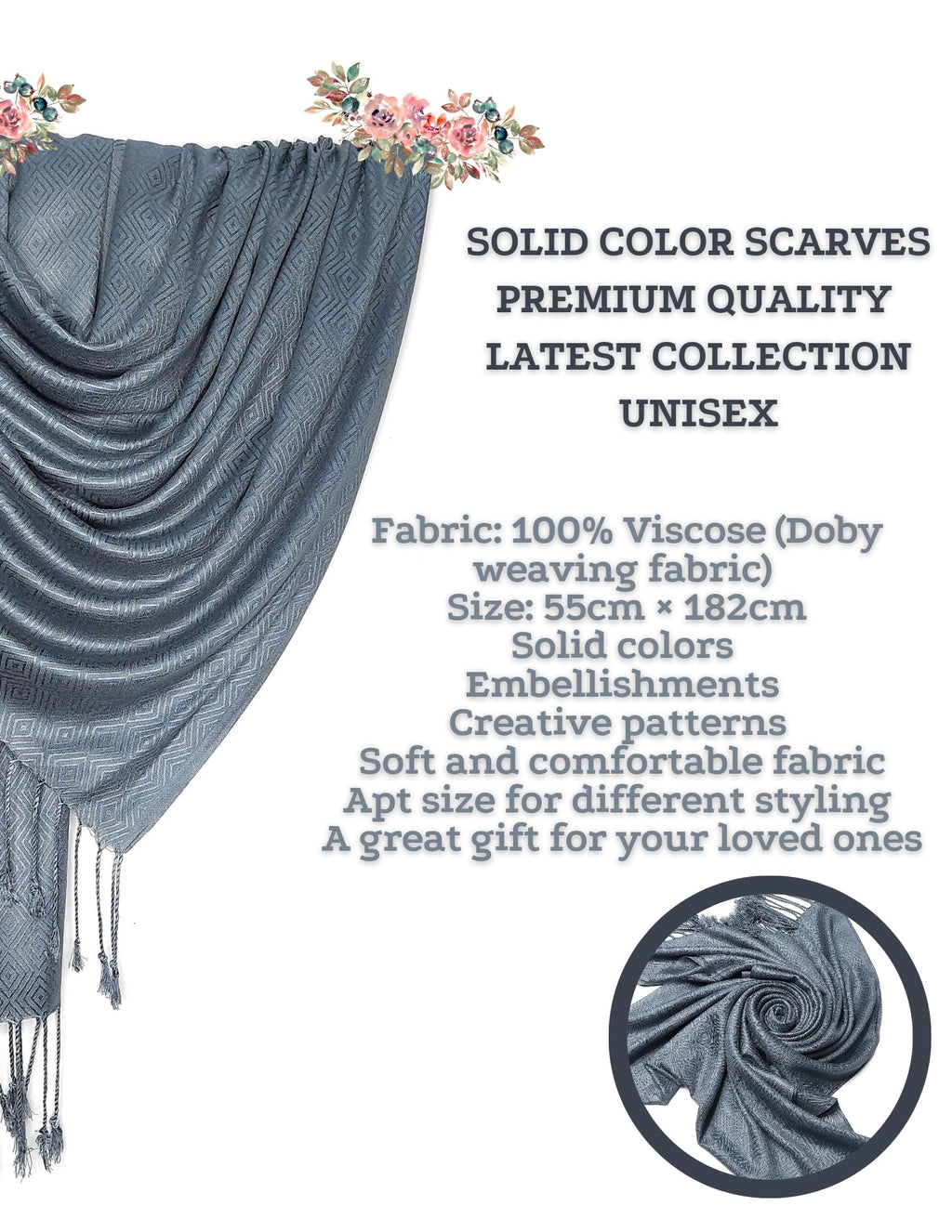 Chandwasia Viscose Stole & Shawl for Men, Women & Girls | Soft Lightweight Summer and Winter Scarf | Solid Wine
