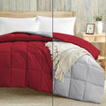 Luxury 100 GSM Summer Comforter Double Bed All Season AC Comforter/Blanket/Duvet Soft & Breathable Lightweight (90 X100 Inches) - Double Bed Comforter - Burgundy/Silver Grey Color Kafalo
