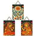 Artvibes Phad Art Home Decorative MDF Wooden Wall Art for Home | Living Room | Office | Cafe | Painting Wall Decor | Wall Art Print | Artworks Hangings | Unique Gift Items (WH_96171N), Set of 3