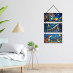 Artvibes Contemporary Indian Folk Fusion Art Decorative Wall Art MDF Wooden Wall Hanger for Home | Festive Decor | Sceneries | Aesthetic Wooden Decor | Handcrafted Art | Unique Gift Items (WH_9445N)