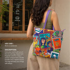 Chumbak Teal Live To Travel Tote Bag - Multicolour