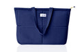 HOUSE OF ORLO Premium Cotton Waffle Quilted Tote Bag, Large Spacious Handbag for College, Office, Work, Travel, Shopping & Daily Use - Indigo Blue
