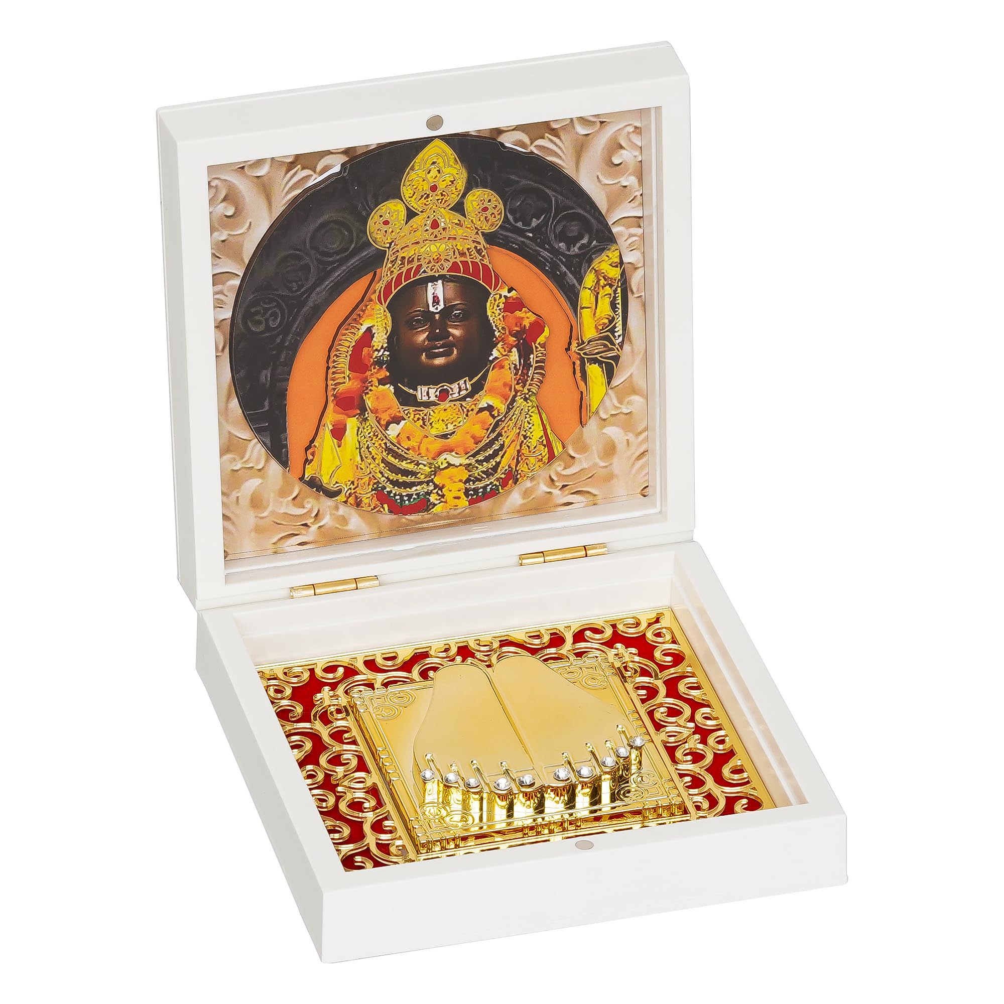 KUSHAL CREATIONS Charan Paduka Box | Religious Box | Pocket Temple (Ram Lala w)