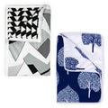Divine Casa Microfiber All-Weather 120 GSM Printed Lightweight Reversible Single Bed AC Dohar Blanket Set of 2 - Black and Blue Kafalo