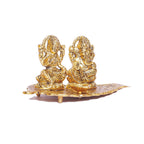 KridayKraft Laxmi Ganesh Metal Statue, Laxmi Ganesh Murti with Diya for Pooja, Ganpati Idol for Home Decor, Gift Your Relatives, Religious Idol Gift Article, Ganesha Showpiece Figurines