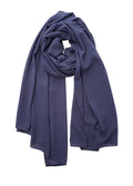 YOUR SMILE for Women Lightweight Breathable Solid Color Soft Chiffon Long Fashion Scarves Sunscreen Shawls (Dark Blue)