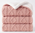 VAS COLLECTIONS Flannel with Sherpa Luxurious Super Soft Fluffy Cozy Fuzzy Warm Reversible Single Bed Blanket for Heavy Winter 500GSM Blanket/Quilt Rajaai - Color- Pink, 220 x 150 Cm, Weight- 2200 g Kafalo
