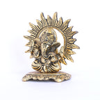 KridayKraft Mini Ganesh ji with chakar Antique Finish,Metal Ganesha Statue,Ganpati Murti Idol for Pooja & Home,Office Décor Ganesh Idol for Car Dashboard Religious Showpiece for Decoration