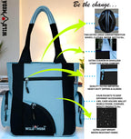 WILD MODA Kat Women Shoulder and Tote Bag (Grey & Black)