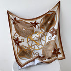 CrossKulture Printed Poly Silken feel Scarf Stole for Women | Stylish, Soft, & Lightweight | Satin Feel Neck Scarf, Hair Scarf, Head Scarf for Women | Square Silk Stole for Handbag (Color16)