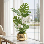 BEHOMA Metal Hammered Golden Bowl Planter