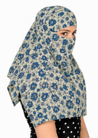 DEEPNYRA - LIVING STYLE Scarf Face Full Covering With Mask Head Hair Wrap Sun Protection For Women Cotton Printed Square All Season Wear (GREEN FLOWER)