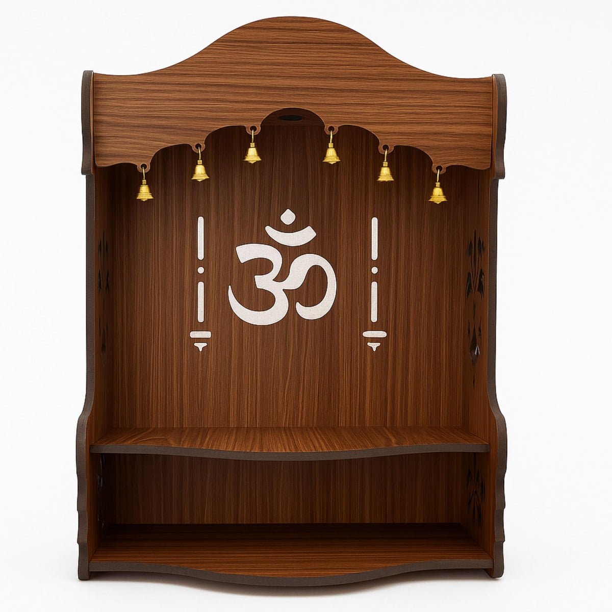 HOMEWEY DECOR Wooden Home Temple Handcrafted Support Heavy Idols Luxurious Finish Pooja Mandir for Home and Office Wall Mount for Room (Design9)