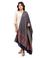 Naureen Women Pashmina Blend Kani Shawl with Paisley and Floral Border, Warm and Soft, 40x80 inch