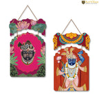 Artvibes Shrinath Ji Pichwai Art Wall Hanging Home Decorative Wall Art for Prosperity | Spiritual Decor Items | Wall Illustrations| Stylish Modern Decor Item | Gift Items (WH_9214N), Set of 2