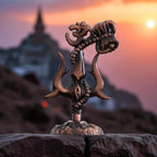 KridayKraft Metal Shivshakti Om Trishul Damru Rudaksha Mala Idol Symbol Statue. (Copper Antique Finish)