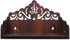 GOJEEVA KRAFT Engineered Wood Hand Crafted Carved Pattern Home Temple for Idols Temple for Home and Office I Ganesh Ji Engraved | Set Top Box Stand I Wooden Mandir (Pack of 1) (Medium)