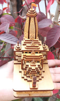 HaridwarDivine Authentic Design Shri Ram Mandir Ayodhya 3D Model Wooden Hand Carved Temple