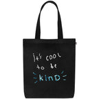 MASQ By Q-One Canvas Be Kind Embroidered Utility Tote Bags For Women With Zip, College Bag For Girls, 100% Organic Cotton Tote Bag For Traveling & Daily Use