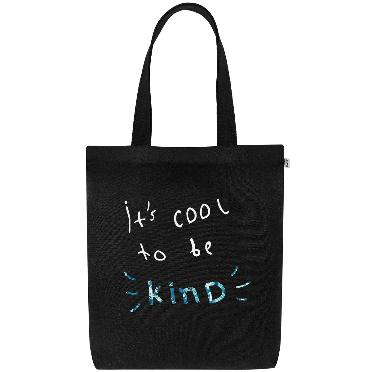MASQ By Q-One Canvas Be Kind Embroidered Utility Tote Bags For Women With Zip, College Bag For Girls, 100% Organic Cotton Tote Bag For Traveling & Daily Use