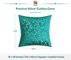 RD TREND Velvet Cushion Covers, 45 x 45 cm/18 x 18 inches,Pack of 5,250 TC, Back Zipper (Sea Green)