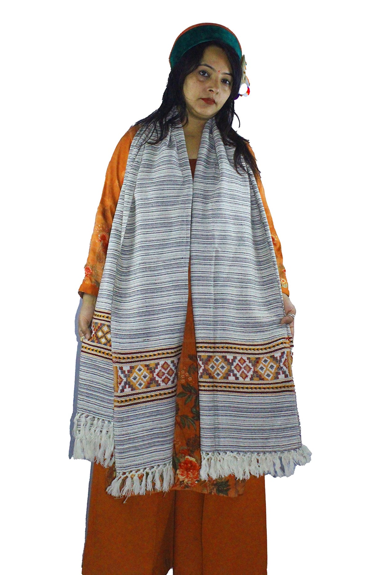 ARUNA HANDWOVEN GRAY SHAWL