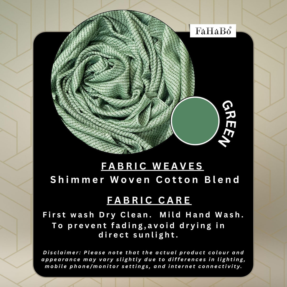 FAHABO Shimmer Woven Cotton Blend Scarf for Women – Lightweight Hijab & Stole Wrap | 73 x 29 Inches (Green)
