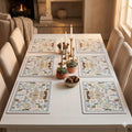 YELONA Leather Dining Table Placemats Set of 6 – Waterproof, Heat Resistant, Anti-Slip, Easy to Clean Table Mats for Dining Table, Kitchen & Home Décor (Off White, 40 x 30 cm) Kafalo