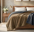 BSB HOME Soft Cooling Blanket for AC & Summer, Ultra Soft Plush Blanket, Lightweight All-Season Cozy Blanket for Bed & Sofa, Breathable Size - 220 x 230 Cm, Cocoa Breeze Kafalo