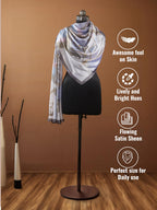 CrossKulture Two Toned Silken Satin Feel Scarf for Women | Stylish, Soft & Lightweight Stole | Satin Feel Neck Scarf, Hair Scarf, Head Scarf