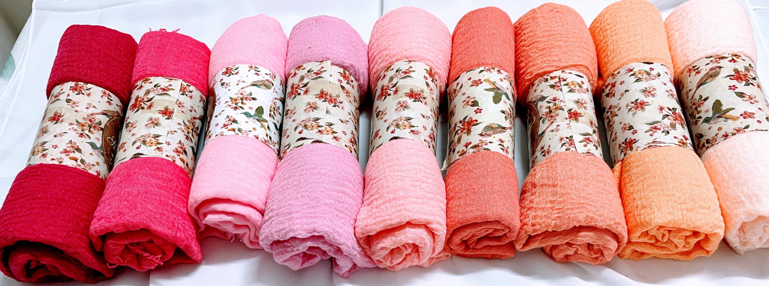 IBA ISBA COLLECTIONS Women's Crinkle Cotton Scarf, Stoles, Hijab (80 x 190 Cms) (Peach Cobler)
