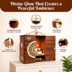 SOLOBOLO Mandir for Home Big Size with Door | Pooja Mandir with Storage | Wooden Temple with | Door Temple | Step Design for Clear Darshan | Home Temple Pooja Cupboard |Big Size Approx. 2 feet