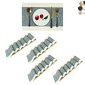 Lellow Woven Vinyl Stylish Washable Dining Table Placemats - (Anchor Grey, Pack of 24) Kafalo