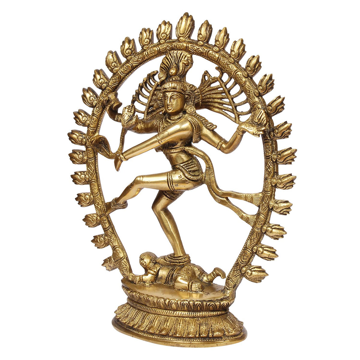 ARTVARKO 1Ft Large Brass Natraj Idol Murti Natraja Bhagwan Large Shiva Dancing Statue Home Decor Mandir Temple Vastu Showpiece for Gift.
