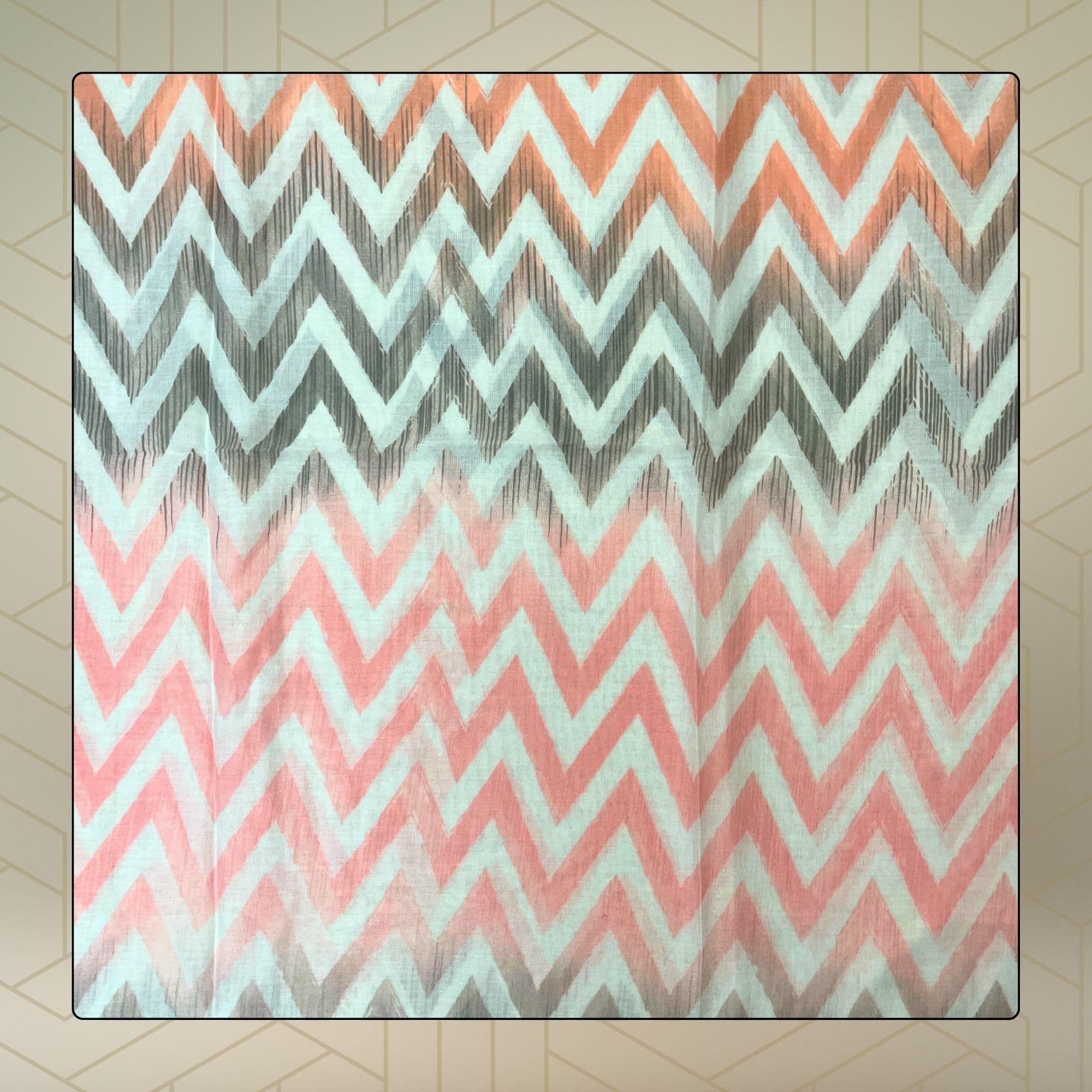 FAHABO Scarf for Women Stylish Printed Cotton Soft Stole | Hijab Scarf | Headscarf | Neck Scarf | Wraps (Peach, Grey) Size: 73 L x 35 W