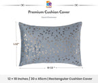 RD TREND® Velvet Rectangular 12 x 18 Inches Cushion Covers Set of 2 | Throw Pillow Covers for Sofa, Bed & Living Room | Perfect for Home Décor Grey