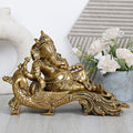 Svarup Brass Ganesha Idol on Peacock Singhasan for Home Decoration Ganpati Statue Murti for Gift Height 7.5 Inch Weight 4.5 Kg