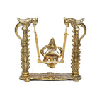 KridayKraft Ganesh ji Idol,Ganpati murti on Swing jhula for Temple Pooja, Ganesha Metal Statue Table Decorative Home,Office & Gift Your Relatives,Religious Idol Showpiece Figurines Gift Article...