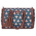 THE CLOWNFISH Lorna Printed Handicraft Fabric Handbag for Women Office Bag Ladies Shoulder Bag Tote for Women College Girls (Dark Grey)