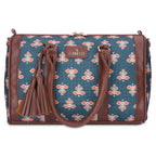 THE CLOWNFISH Lorna Printed Handicraft Fabric Handbag for Women Office Bag Ladies Shoulder Bag Tote for Women College Girls (Dark Grey)