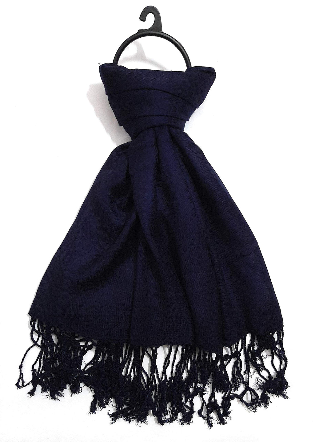 Chandwasia Viscose Fabric Scarf Stole Shawl | Neck Cover Casual Travel Styling Use | Self Design Will Be Sent Randomly | For Men Women Summer Winter Daily Wrap Use (Navy Blue)