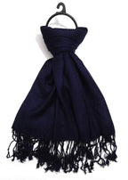 Chandwasia Viscose Fabric Scarf Stole Shawl | Neck Cover Casual Travel Styling Use | Self Design Will Be Sent Randomly | For Men Women Summer Winter Daily Wrap Use (Navy Blue)