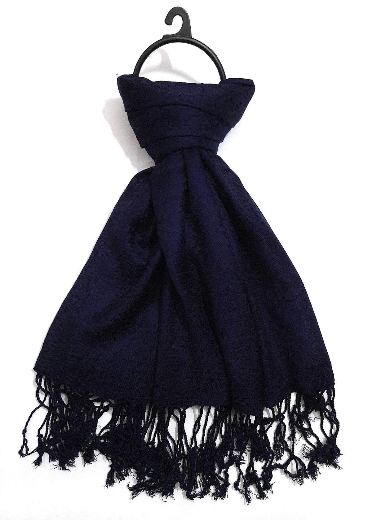 Chandwasia Viscose Fabric Scarf Stole Shawl | Neck Cover Casual Travel Styling Use | Self Design Will Be Sent Randomly | For Men Women Summer Winter Daily Wrap Use (Navy Blue)