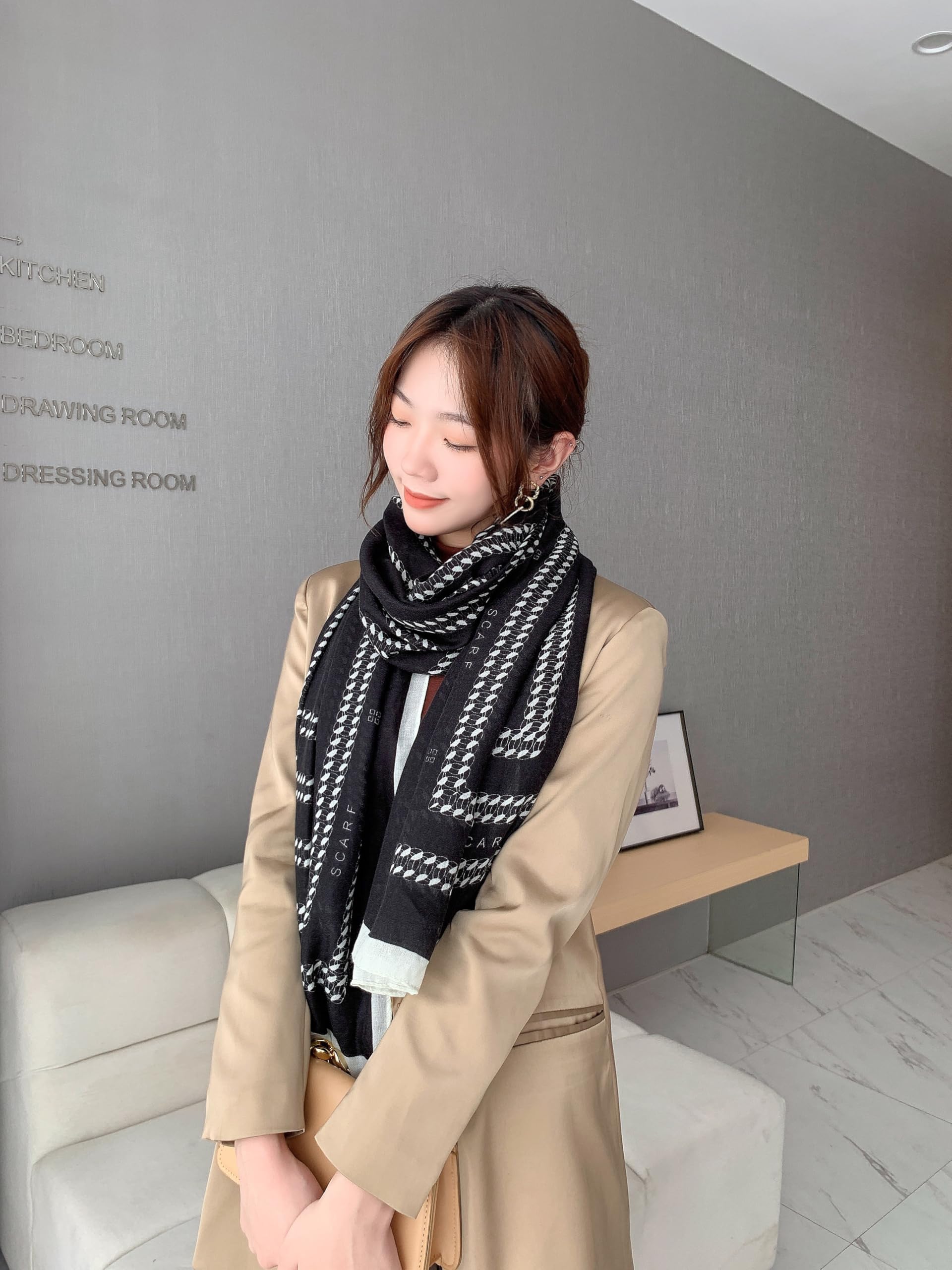 CrossKulture Viscose Scarf for Women | Lightweight & Long | Stole with Stylish Design | Neck, Hair & Head Scarf for Women & Girls | All Season Accessory (Graphical25)
