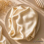 Leaf & FEATHER™ Muna Satin Hijab Scarf for Women | 200 x 70 cm | Silky Smooth & Lightweight | Daily and occational wear (Cream White)
