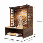 Rellon Industries Temple for Home, Mandir for Home for Pooja Mandir for Home Beautiful Wooden Temple for Home Pooja Stand for Home and Office with LED Spot Light mandir (A2)