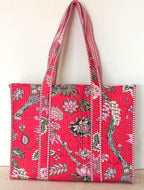 Cotton Tote bag for Women | Shoulder Bag | Durable Shopping bag | Reusable Grocery Bags | Eco friendly Bags| Handmade Cotton Bag | Stylish Quilted handBag |Vegan Tote Bag (Dark Red)