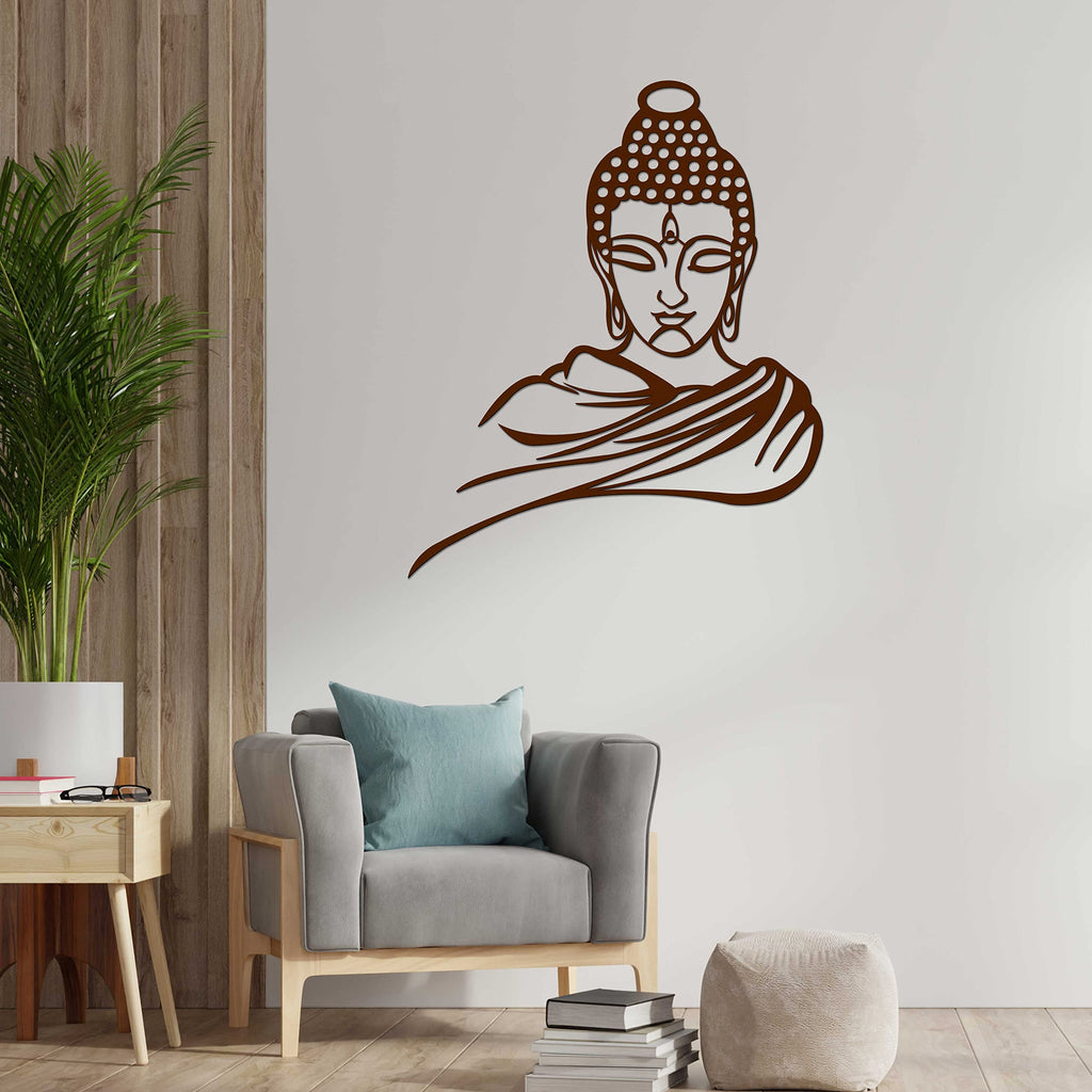 VibeCrafts Lord Buddha MDF Wooden Wall Hanger for Home Decor|Office|Gift (WHVC1Pcs1_50002)