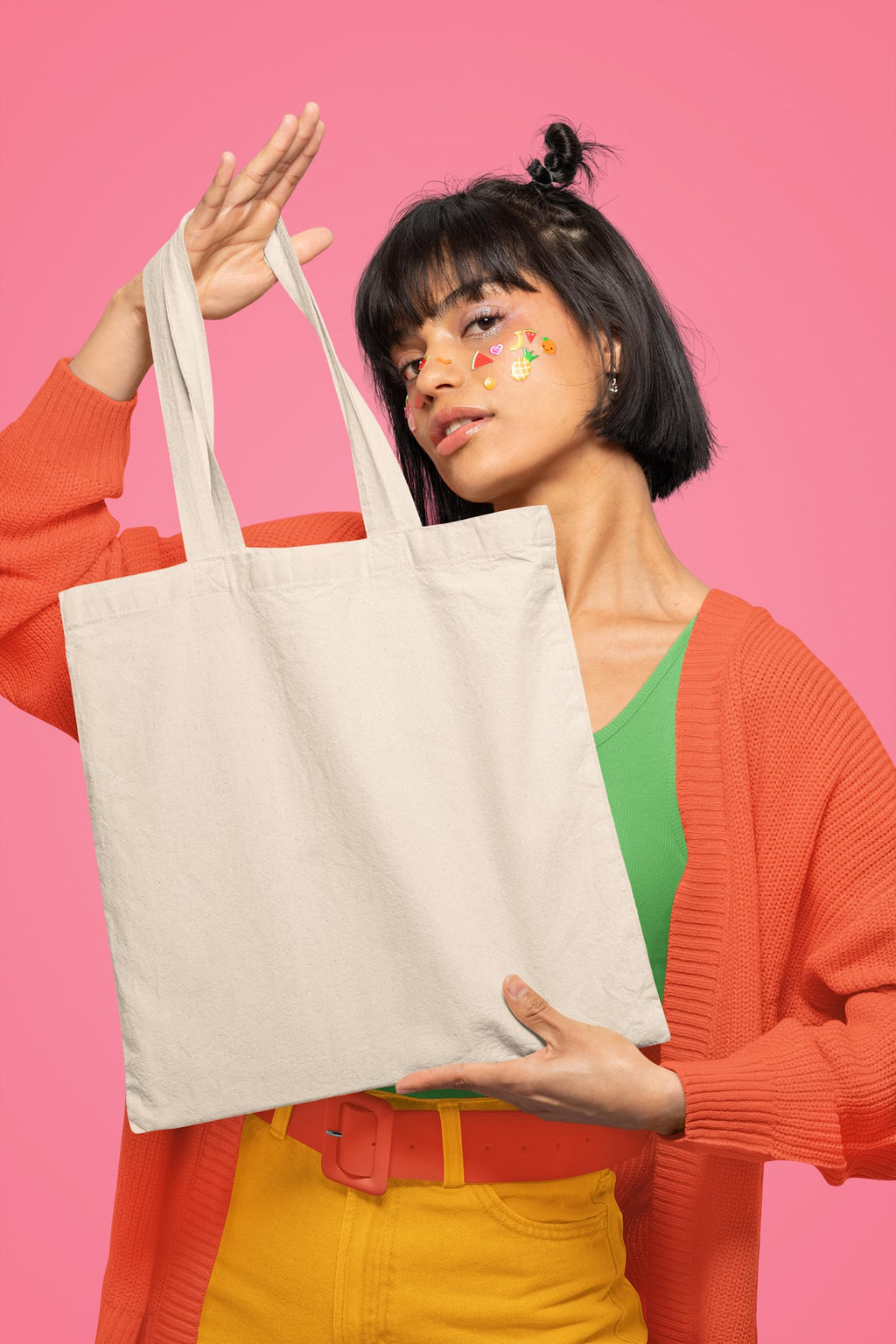 BOHEMEO Reusable Natural Cotton Plain Tote Shopping Bag, Multi-purpose Canvas Bags, Suitable for DIY Project, Grocery Bags, Book Bags,Economic and Environmental Tote Bags,Pack Of 2, Cream