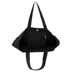 AQVA Cotton Canvas Tote Bag for Women & Girls | Shoulder Bag with Magnetic Button Closure & Solid Colour | Multipurpose Shopping, Travel, Beach, Office Bag | Good Gift Choice for Women (Black)